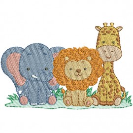 Matriz de bordado Animais Amigos Safari 004