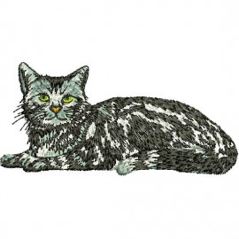 Matriz de bordado Gato detalhado 07