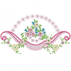 Matriz de bordado Decorao de Flores 002