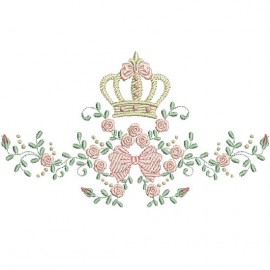 Matriz de bordado Coroa e Flores