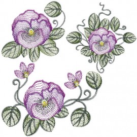 Matrizes de bordado Flores Decorao