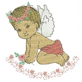 Matriz de bordado Menina Anjo Engatinhando