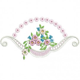 Matriz de bordado Decorao de Flores 001