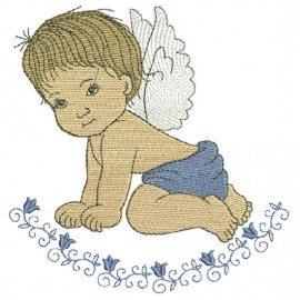Matriz de bordado Menino Anjo Engatinhando