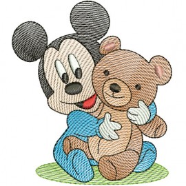 Matriz de bordado Mickey com Ursinho