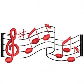 Matriz de bordado Notas Musicais 002