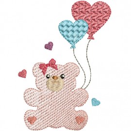 Matriz de bordado Urso com Balo