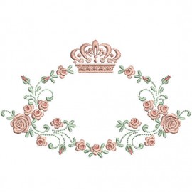 Matriz de bordado Moldura Coroa 004