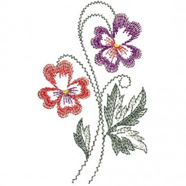 Matriz de bordado Flor Pontilhada 009