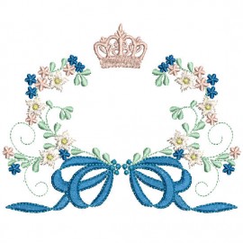 Matriz de bordado Moldura Coroa Lao