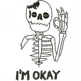 Matriz de bordado Caveira I'm Okay
